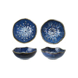 Debossed Stoneware Organic Shaped Bowl, 2 Styles (Each Will Vary)