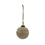 Embossed Glass Ball Ornament, Distressed Frosted Finish