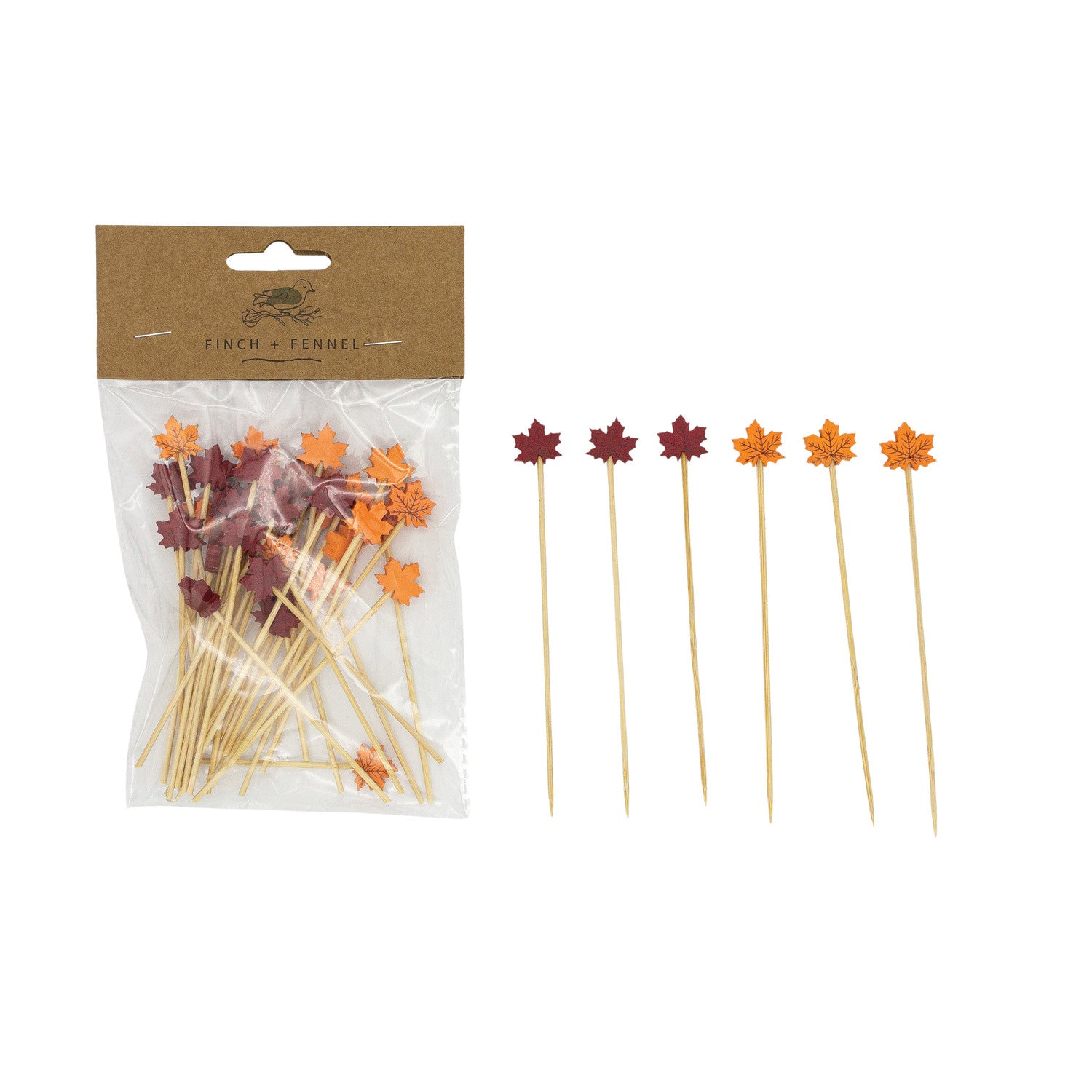 Fall Bamboo Appetizer Skewers with Decorative Tops