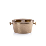 Raw Aluminum Two Bottle Wine Holder-Gold