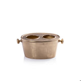 Raw Aluminum Two Bottle Wine Holder-Gold