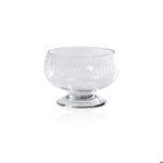 Tuscan Handmade Etched Condiment Glass Bowl, 6" x