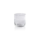 Tuscan Handmade Etched Rock Glass, 3.5 " x 4"